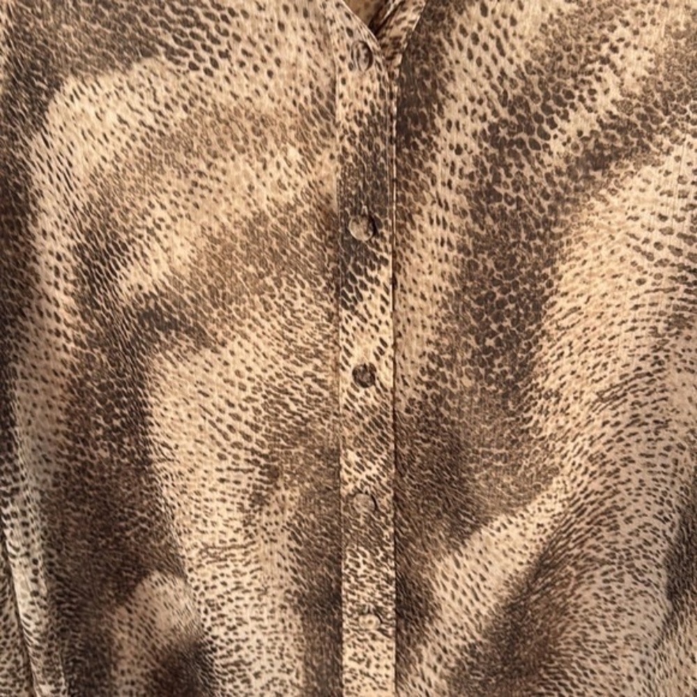 Chico's Brown Patterned Sheer Blouse - image 2